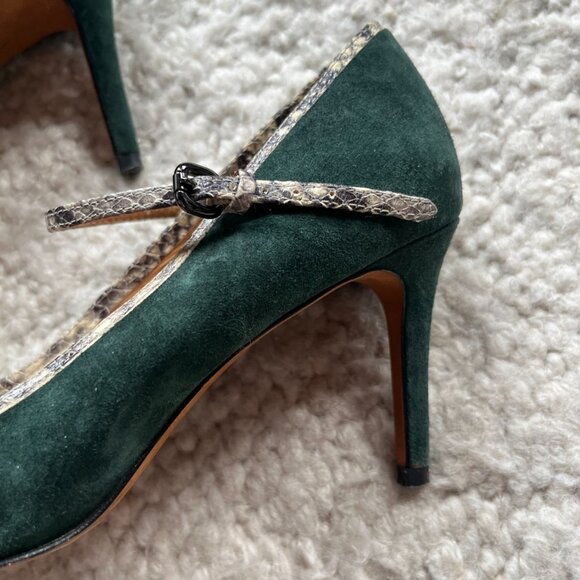 Coach Green Suede Mary Jane Pumps - Picture 3 of 5